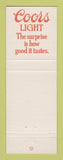 Matchbook Cover - Coors Light Beer