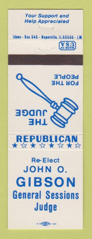 Matchbook Cover - John O Gibson General Sessions Judge Election