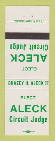 Matchbook Cover - Ghazey Aleck Circuit Judge Election