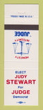 Matchbook Cover - Judy Stewart Judge Election