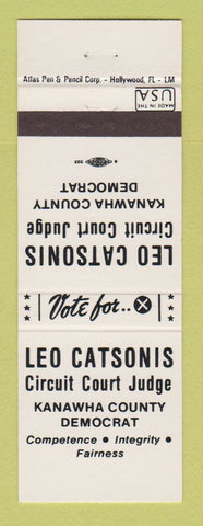 Matchbook Cover - Leo Catsonis Circuit Court Judge Kanawha County
