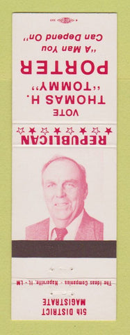 Matchbook Cover - Thomas Porter Magistrate Election