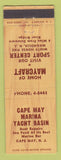 Matchbook Cover - Cape May Marina Yacht Basin Cape May NJ Magnolia