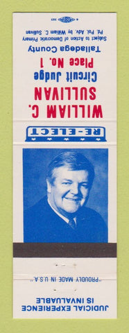 Matchbook Cover - William Sullivan Circuit Judge Election Talladega County