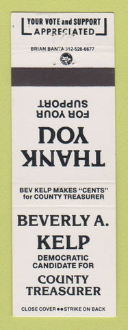Matchbook Cover - Beverly Kelp County Treasurer Election