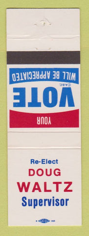Matchbook Cover - Doug Waltz Supervisor Election