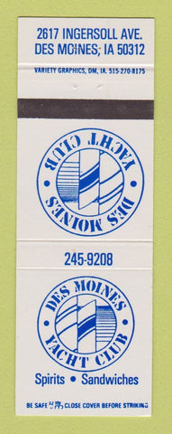 Matchbook Cover - Des Moines Yacht Club IA