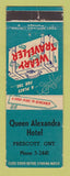 Matchbook Cover - Queen Alexandra Hotel Prescott ON WEAR