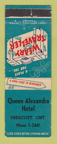 Matchbook Cover - Queen Alexandra Hotel Prescott ON WEAR