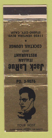 Matchbook Cover - Jack LaRue Italian Restaurant Studio City CA
