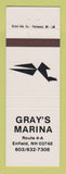 Matchbook Cover - Gray's Marina Johnson Boat Motors Enfield NH