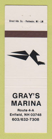 Matchbook Cover - Gray's Marina Johnson Boat Motors Enfield NH