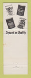 Matchbook Cover - Kendall oil gas Mellott's Willow Street PA