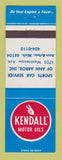 Matchbook Cover - Kendall oil gas Sports Car Service Ann Arbor MI