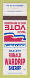 Matchbook Cover - Ronald Waldrip Sheriff Election