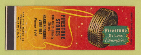 Matchbook Cover - Firestone Tires Harrisonburg VA