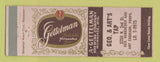 Matchbook Cover - Gettelman Beer Geo & Art's Tap