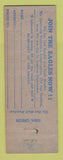 Matchbook Cover - Eagles Club Oakland CA WORN
