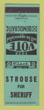 Matchbook Cover - Strouse for Sheriff Election