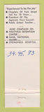 Matchbook Cover - Ben Lockhart Chaplain Sheriff Election
