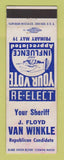 Matchbook Cover - J Floyd Van Winkle Sheriff Election