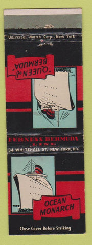 Matchbook Cover - Furness Lines Queen of Bermuda Ocean Monarch