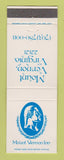 Matchbook Cover - Mount Vernon Inn VA