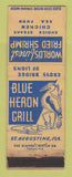 Matchbook Cover - Blue Heron Grill St Augustine FL WORN