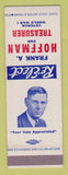 Matchbook Cover - Frank Hoffman Treasurer Election 1952