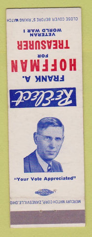 Matchbook Cover - Frank Hoffman Treasurer Election 1952