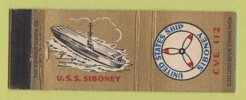 Matchbook Cover - USS Siboney CVE 112 WEAR