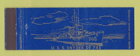 Matchbook Cover - USS Snyder DE 745