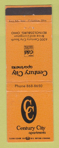 Matchbook Cover - Century City Apartments Reynoldsburg OH