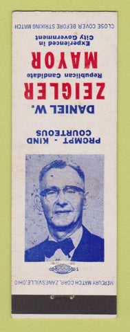 Matchbook Cover - Daniel Zeigler Mayor Election