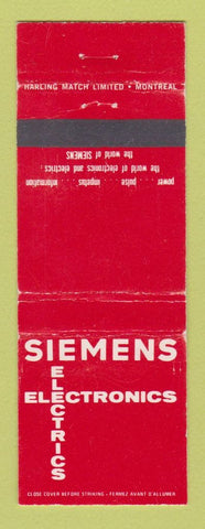 Matchbook Cover - Siemens Electronics Canada QC WEAR