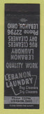 Matchbook Cover - Lebanon Laundry OH