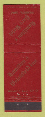 Matchbook Cover - Hamilton's Park Hotel Warren OH Welshfield
