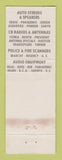 Matchbook Cover - Stereo Tape Systems Ellwood City PA New Castle WEAR