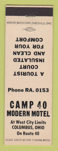 Matchbook Cover - Camp 40 Modern Motel Columbus OH