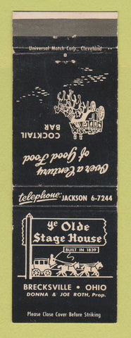 Matchbook Cover - Ye Olde Stage House Brecksville OH