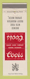 Matchbook Cover - Coors Beer