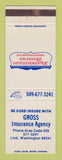Matchbook Cover - Gross Insurance Agency Lind WA