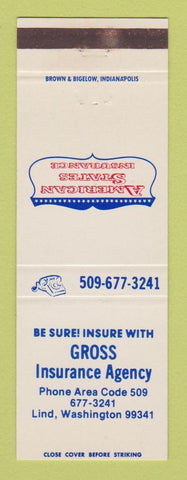 Matchbook Cover - Gross Insurance Agency Lind WA