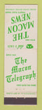 Matchbook Cover - The Macon Telegraph Newspaper GA? WORN BACK