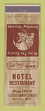 Matchbook Cover - Hotel Restaurant London OH Nell Withrow