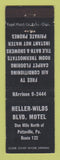 Matchbook Cover - Heller Wilds Blvd Motel Pottsville PA