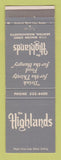 Matchbook Cover - The Highlands Newton MA