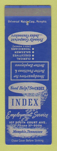 Matchbook Cover - Index Employment Service Memphis TN SAMPLE
