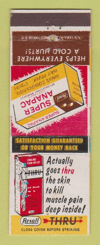 Matchbook Cover - Anapac Product for Colds Thru Pain Relief Rexall WEAR