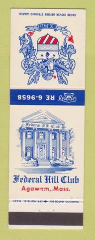 Matchbook Cover - Federal Hill Club Agawam MA